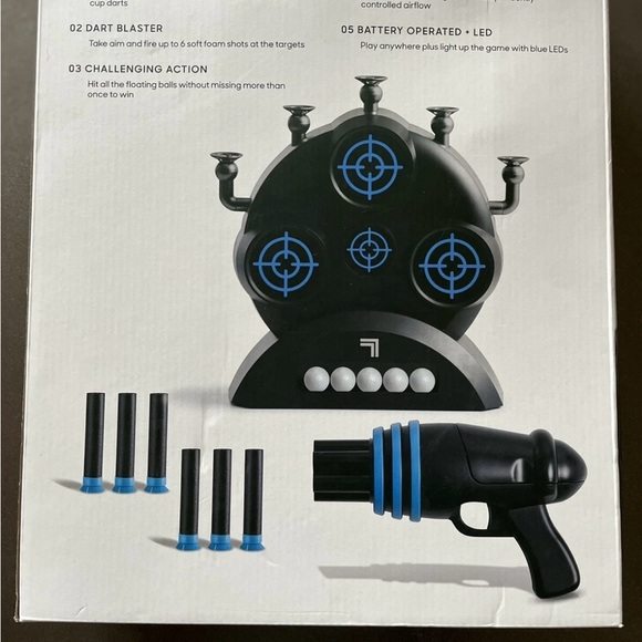 Sharper Image Hover Target + Dart Blaster Game 6 Barrel Blaster 5 Floating Balls - Picture 3 of 4